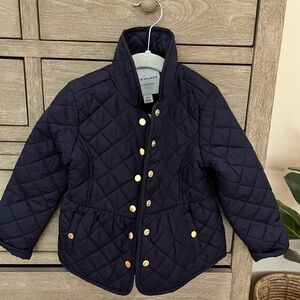 Janie & Jack Navy Quilted Girls Jacket 3/4 T